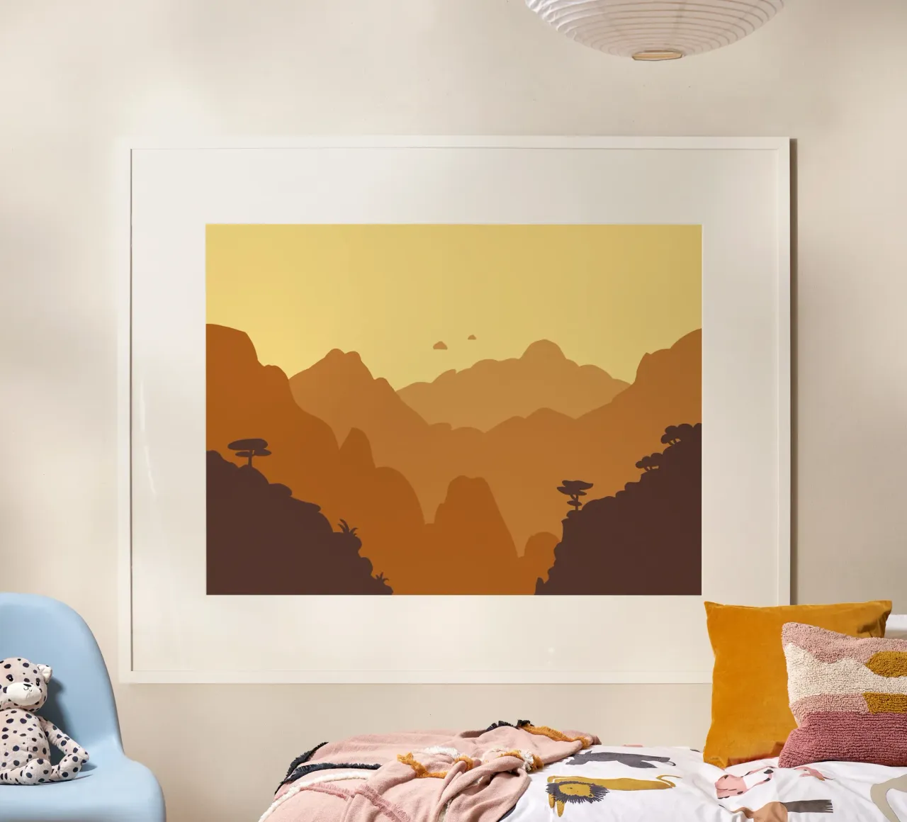 Mountains poster with aluminum frame by C.WILL