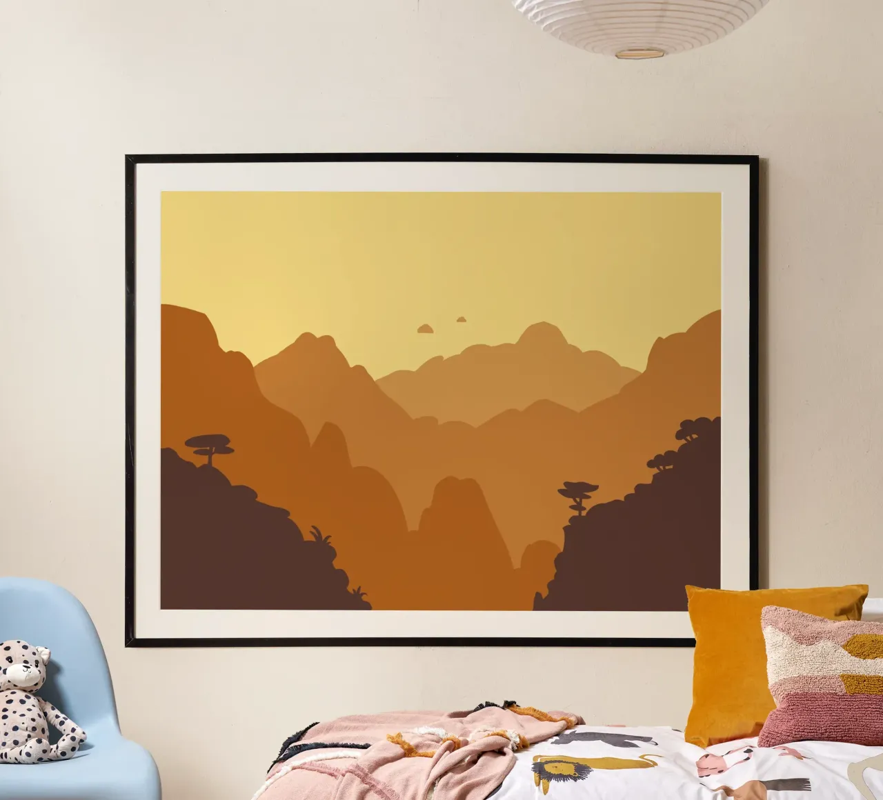 Mountains poster with aluminum frame by C.WILL