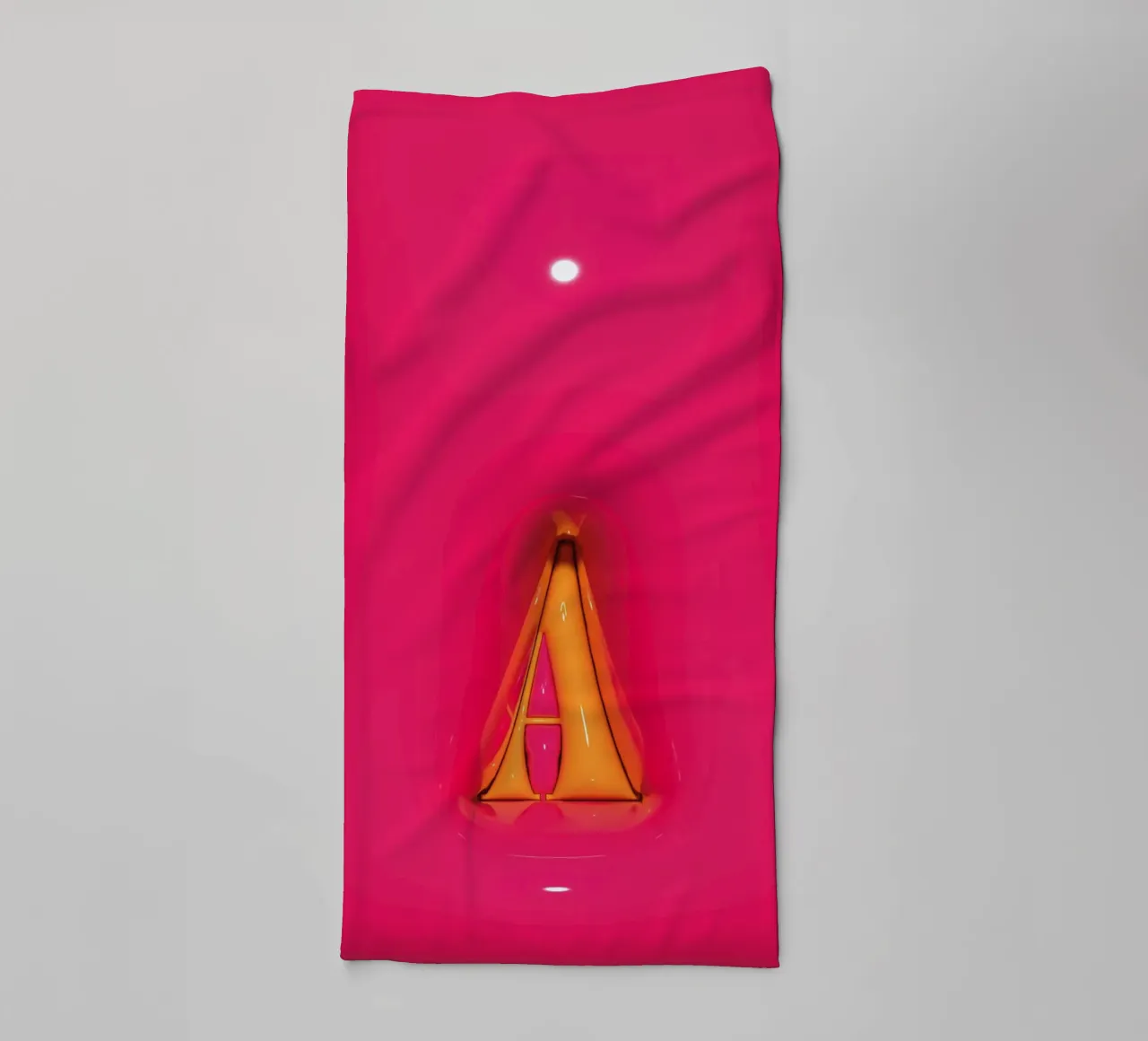 Bubblegum Inflate Initials A Pink towel by Malou-Studio