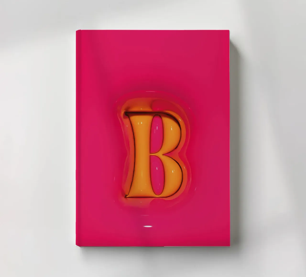 Bubblegum Inflate Initials B Pink notebook by Malou-Studio