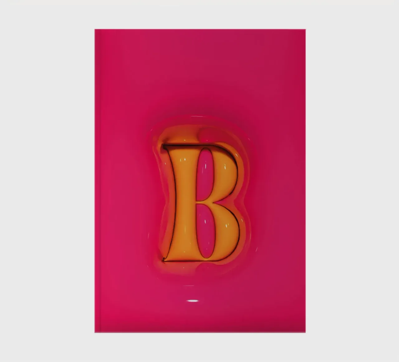 Bubblegum Inflate Initials B Pink notebook by Malou-Studio