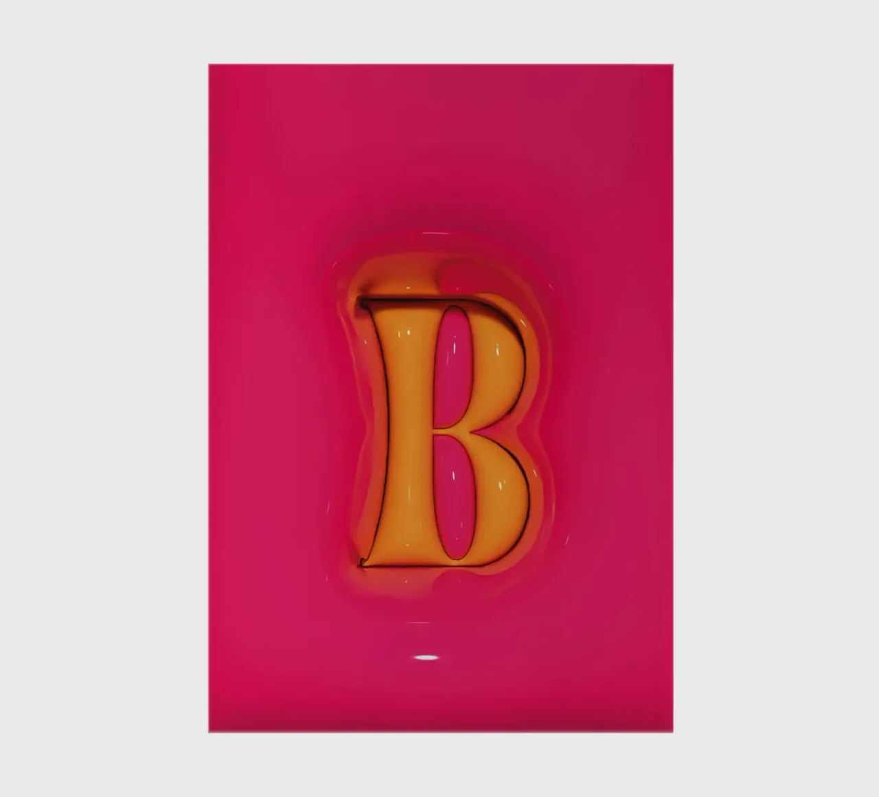 Bubblegum Inflate Initials B Pink notebook by Malou-Studio