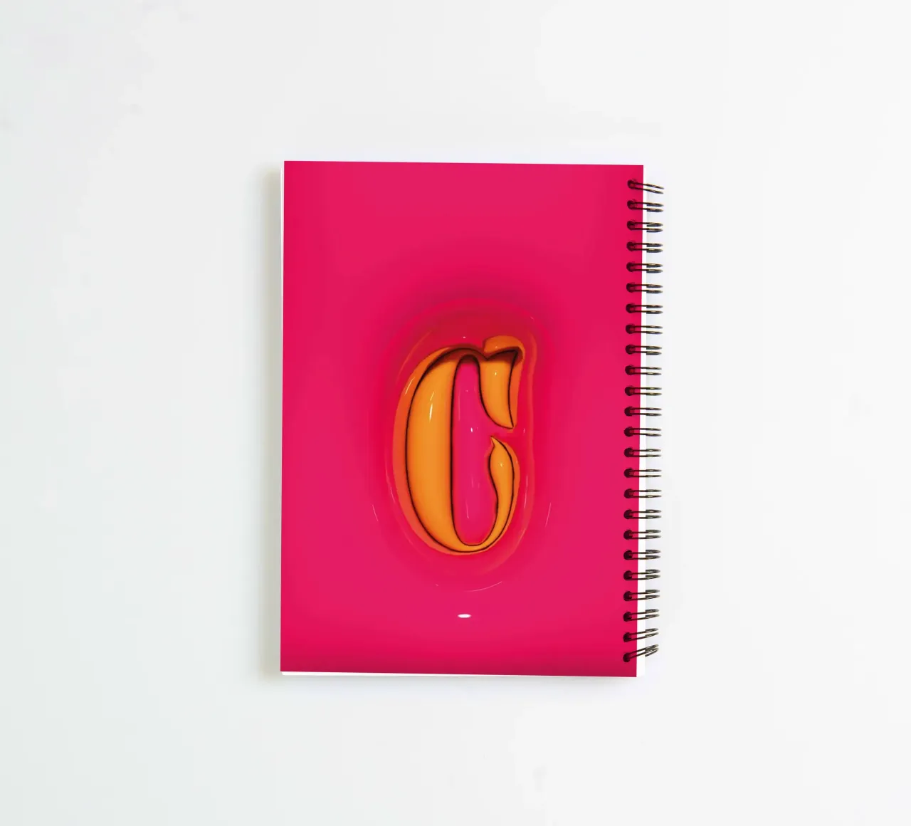 Bubblegum Inflate Initials C Pink spiral notebook by Malou-Studio
