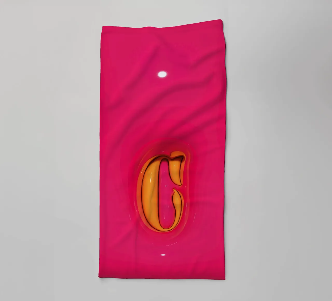 Bubblegum Inflate Initials C Pink towel by Malou-Studio