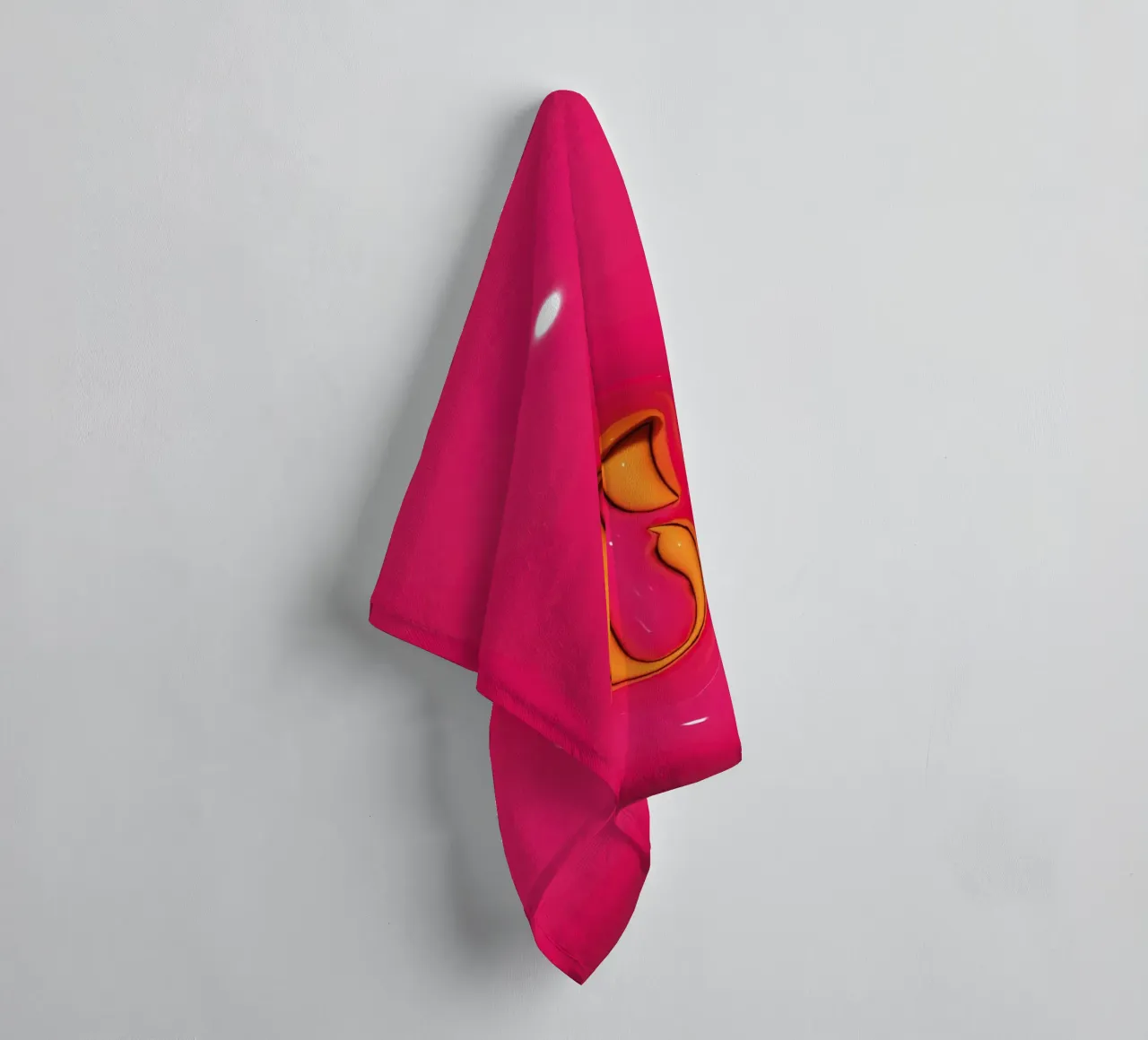 Bubblegum Inflate Initials C Pink towel by Malou-Studio
