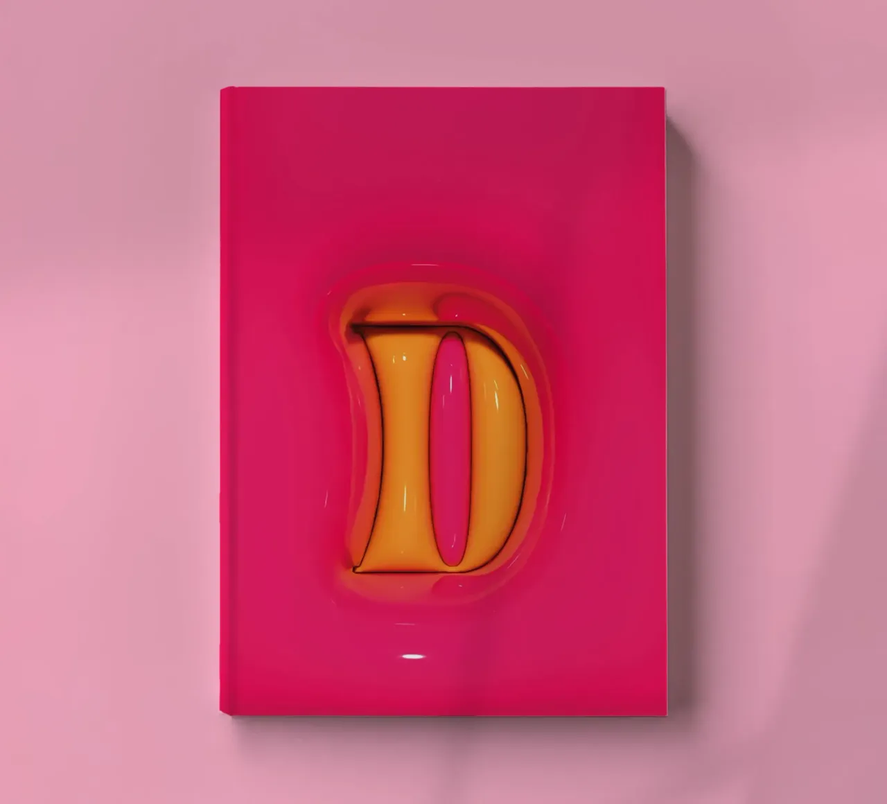 Bubblegum Inflate Initials D Pink notebook by Malou-Studio
