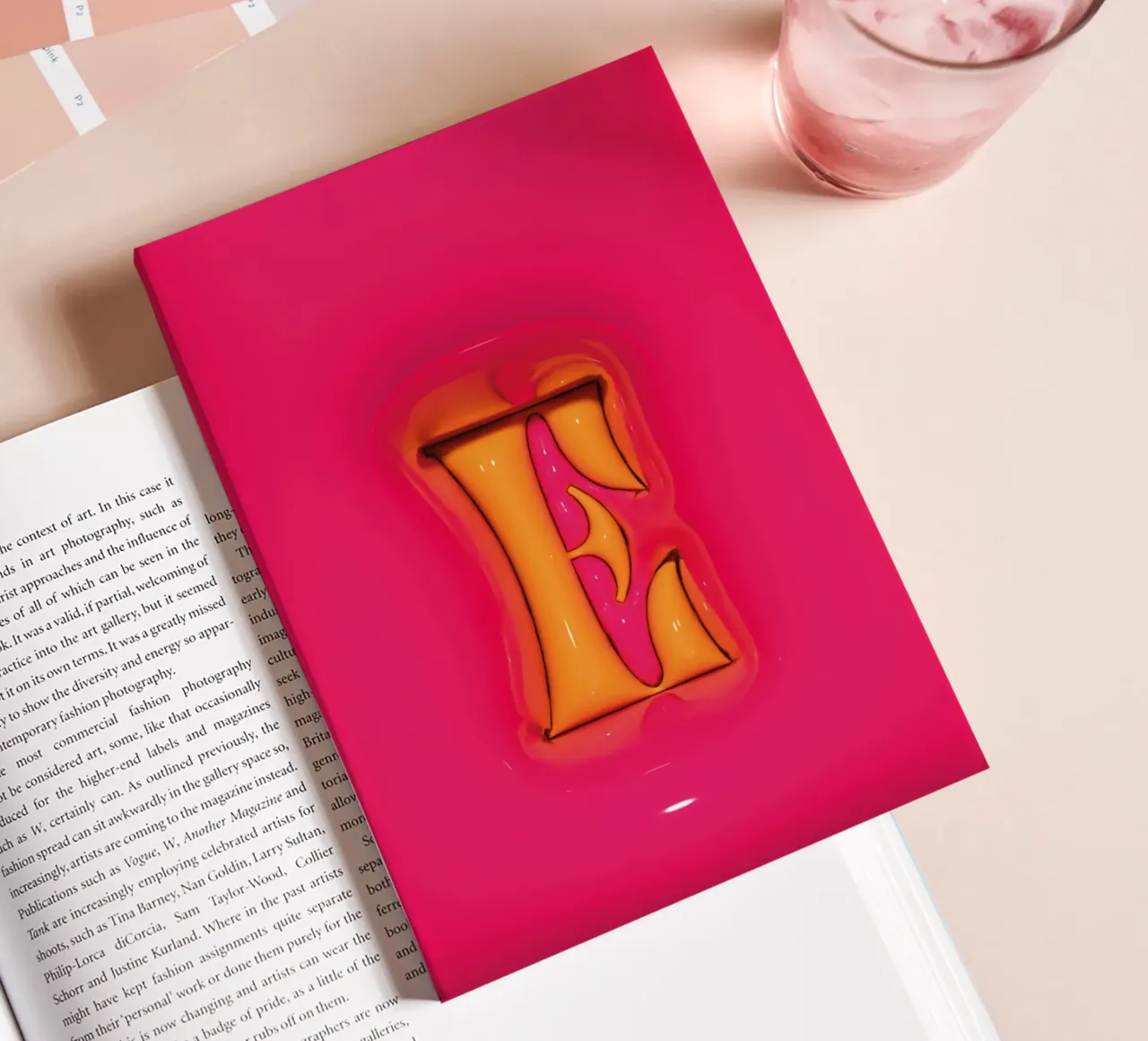 Bubblegum Inflate Initials E Pink notebook by Malou-Studio