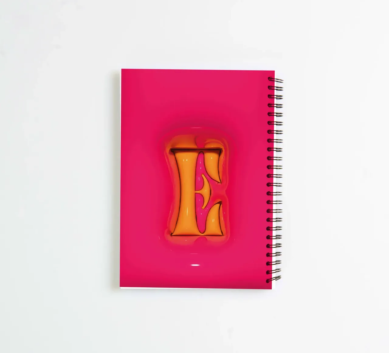 Bubblegum Inflate Initials E Pink spiral notebook by Malou-Studio