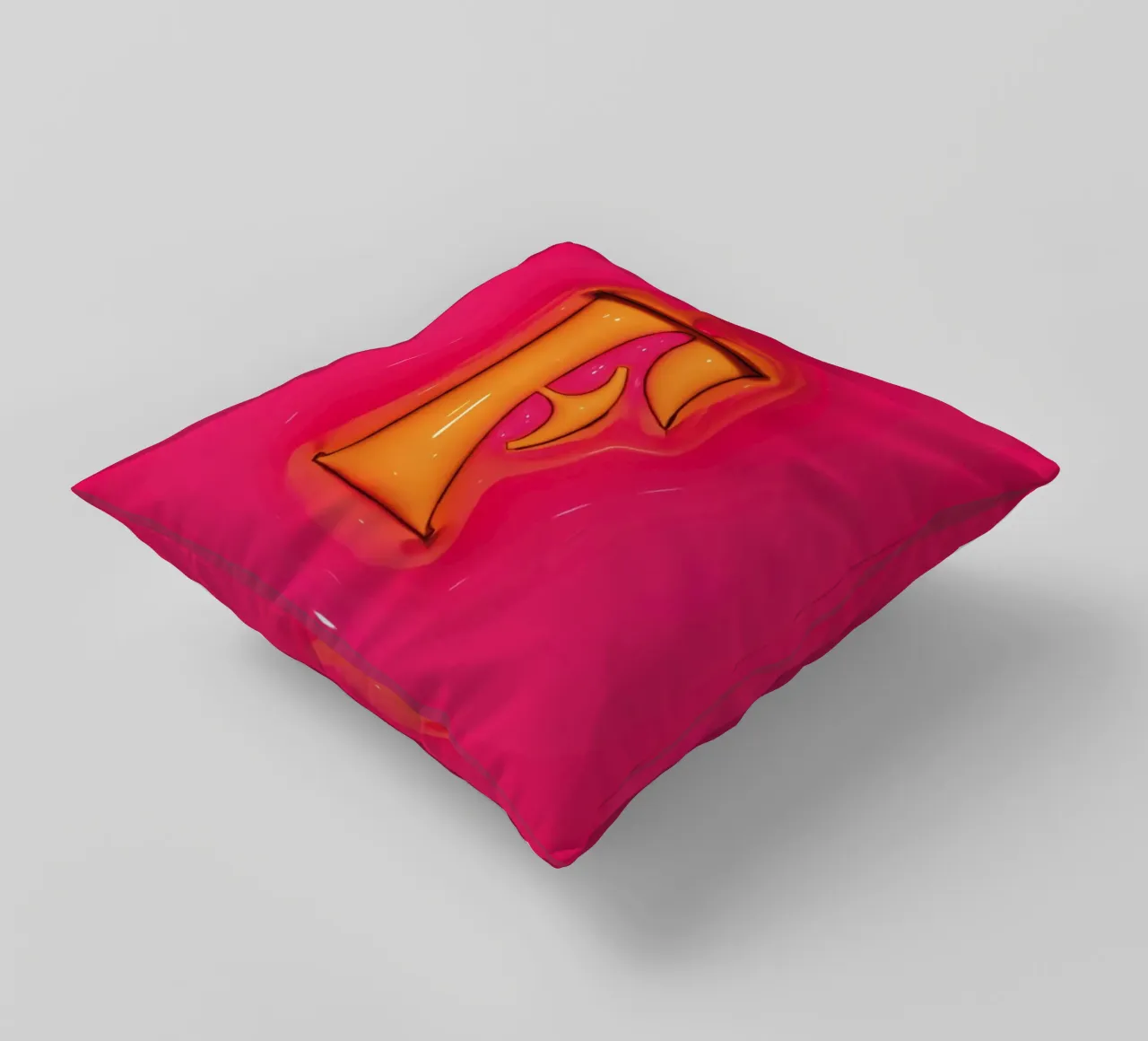 Gonfiaggio Bubblegum Iniziali F Rosa cuscino da Malou-Studio