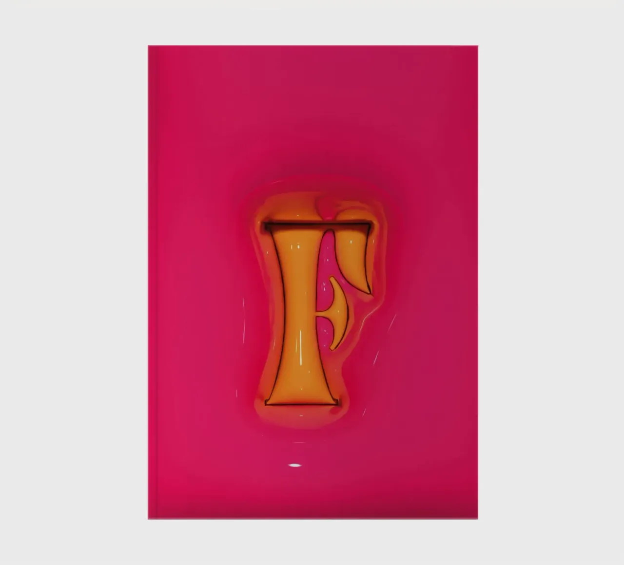 Bubblegum Inflate Initials F Pink notebook by Malou-Studio