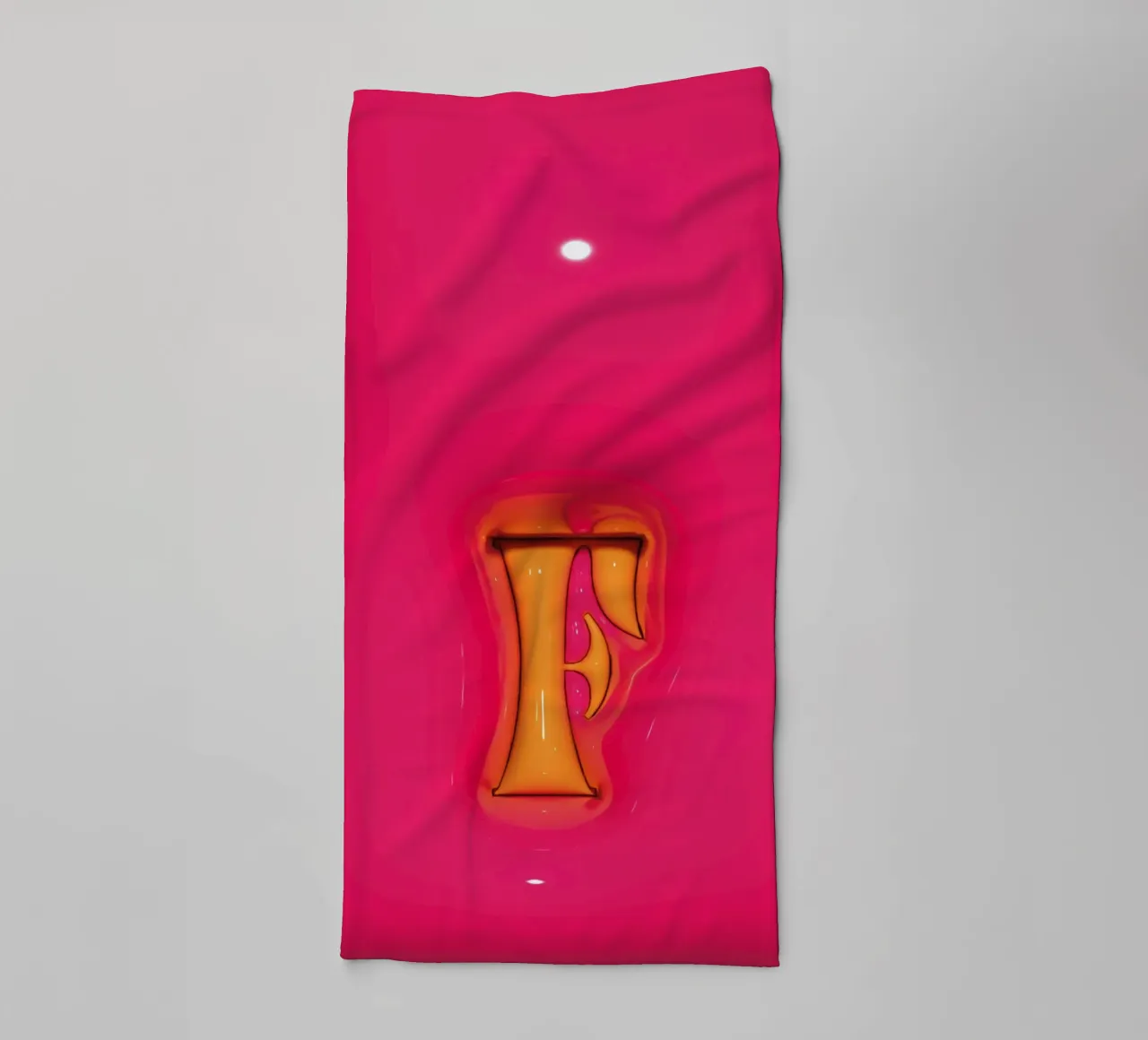 Bubblegum Inflate Initials F Pink towel by Malou-Studio