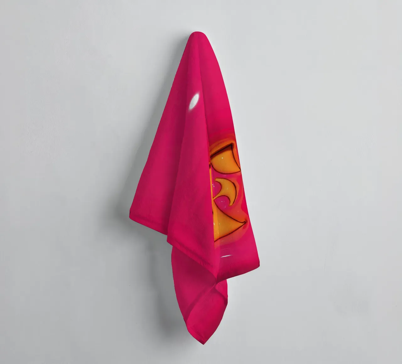 Bubblegum Inflate Initials F Pink towel by Malou-Studio