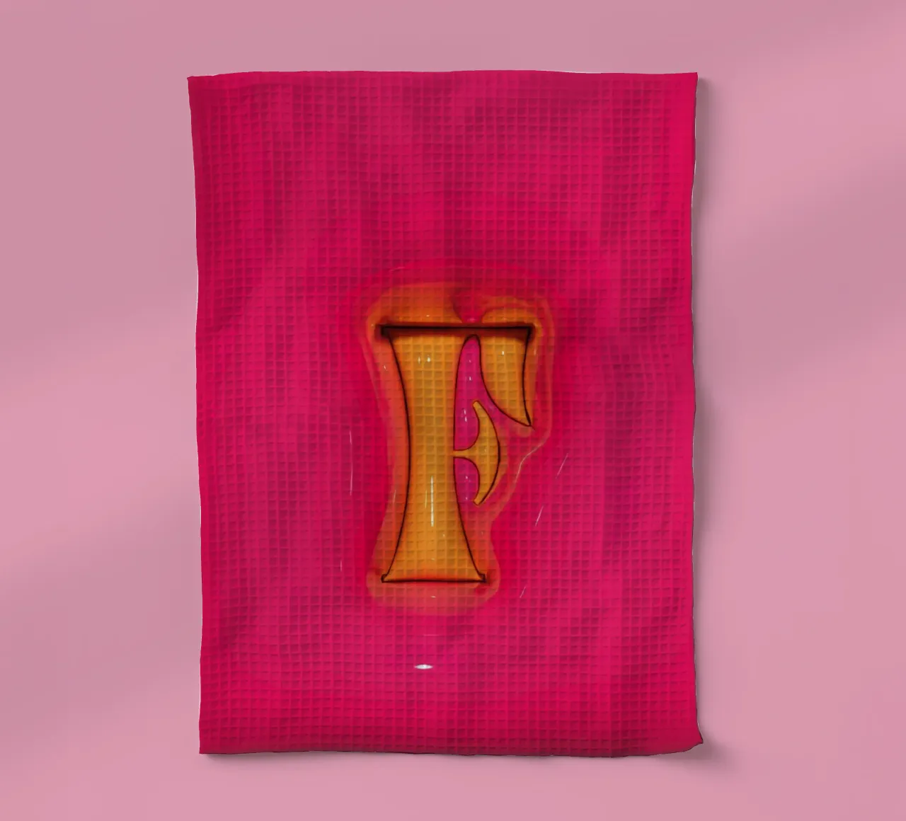 Bubblegum Inflate Initials F Pink torchon de Malou-Studio