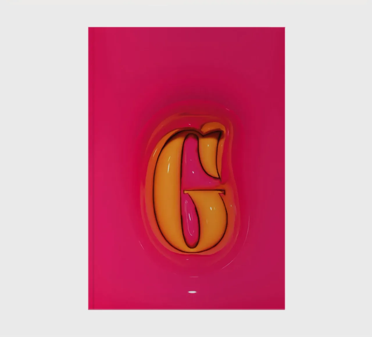 Bubblegum Inflate Initials G Pink notebook by Malou-Studio