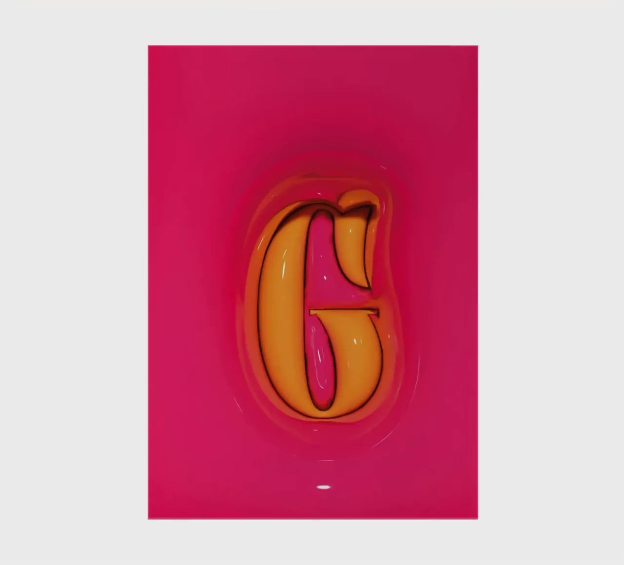 Bubblegum Inflate Initials G Pink notebook by Malou-Studio