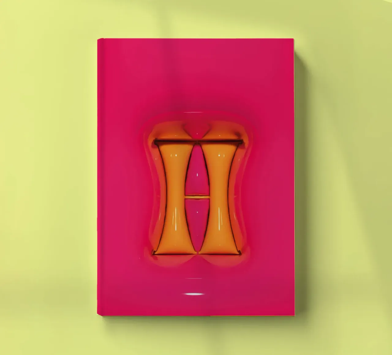 Bubblegum Inflate Initials H Pink notebook by Malou-Studio