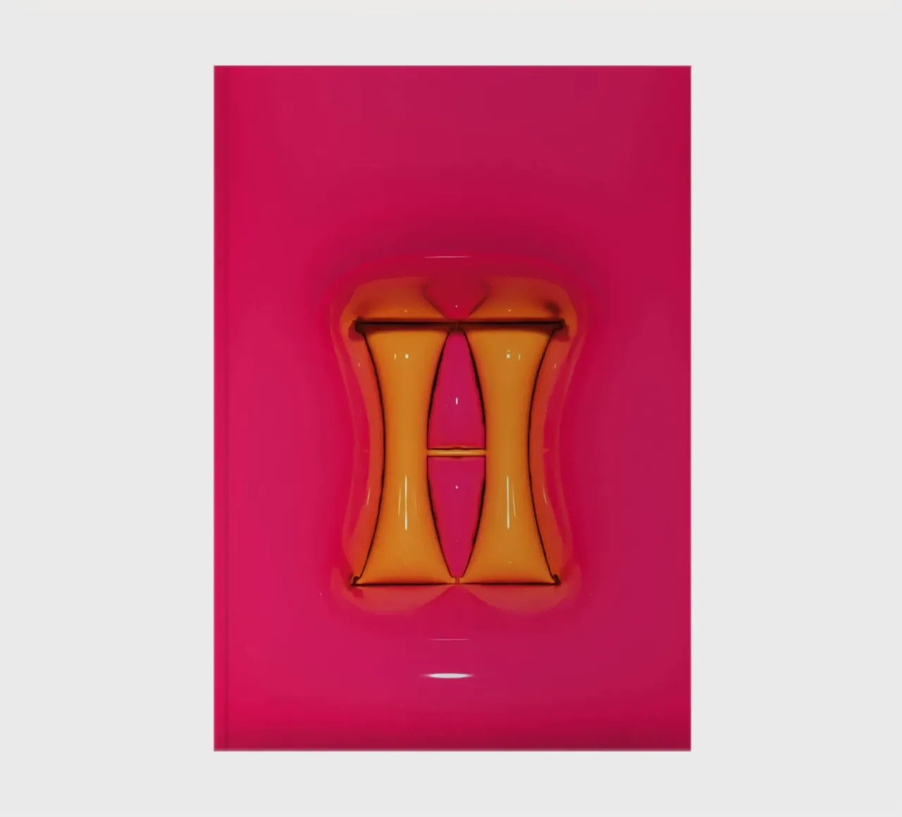 Bubblegum Inflate Initials H Pink notebook by Malou-Studio