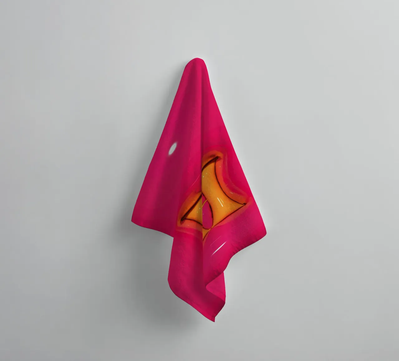 Bubblegum Inflate Initials H Pink towel by Malou-Studio