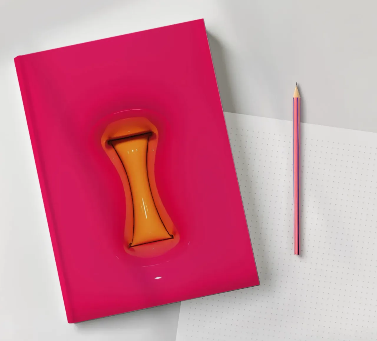 Bubblegum Inflate Initials I Pink notebook by Malou-Studio