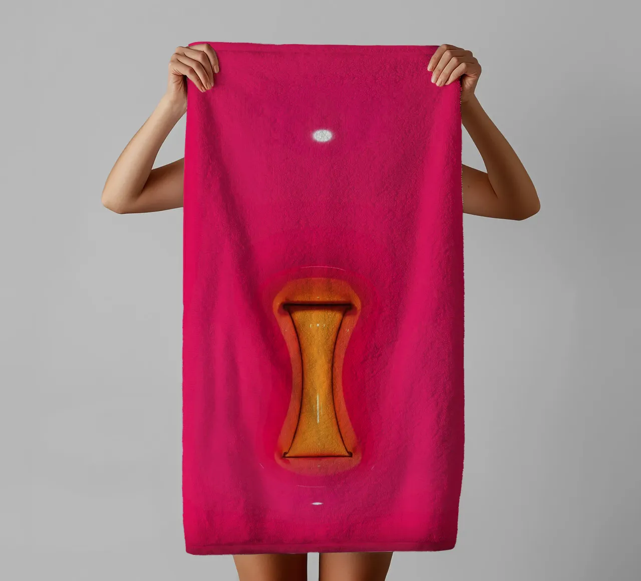 Bubblegum Inflate Initials I Pink towel by Malou-Studio