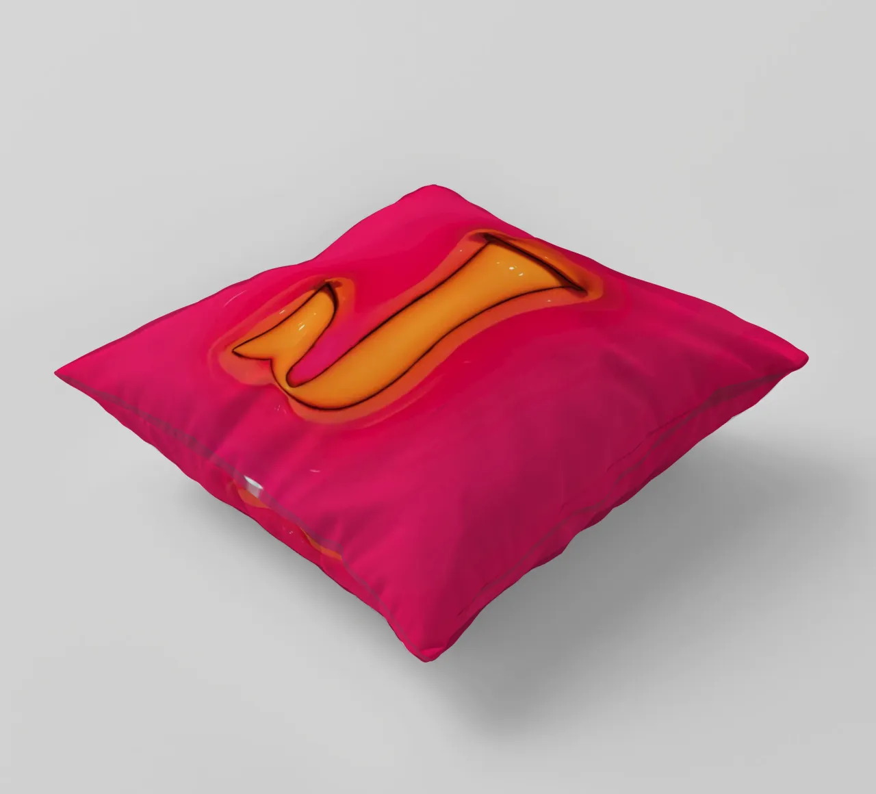 Bubblegum Inflate Initials J Pink decorative cushion by Malou-Studio