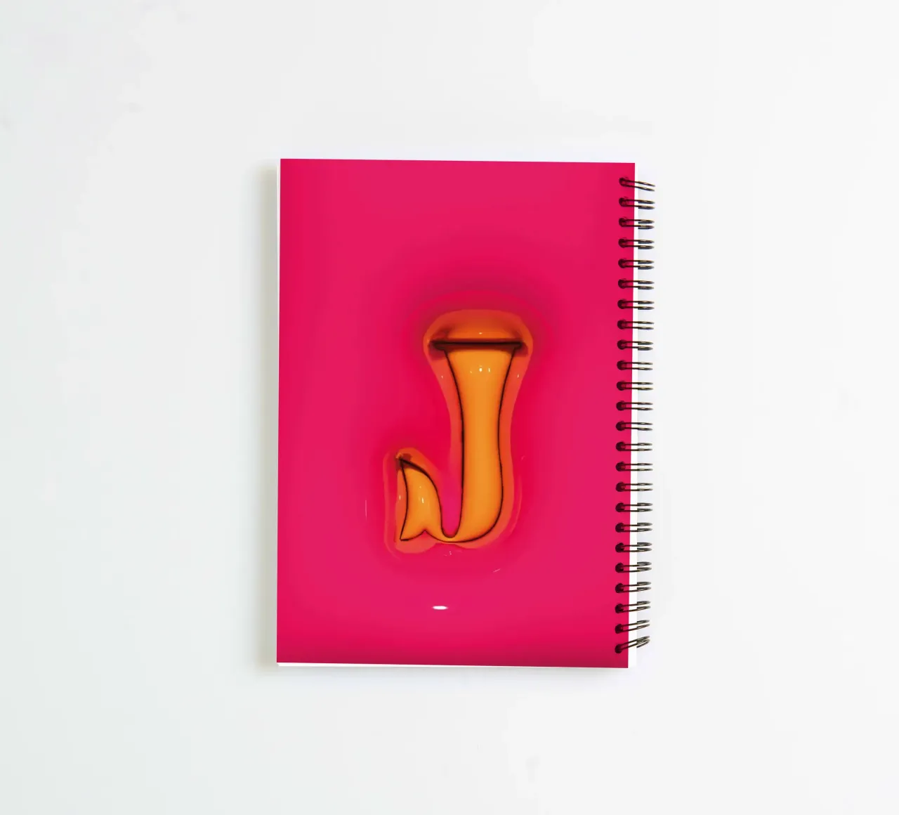 Bubblegum Inflate Initials J Pink spiral notebook by Malou-Studio