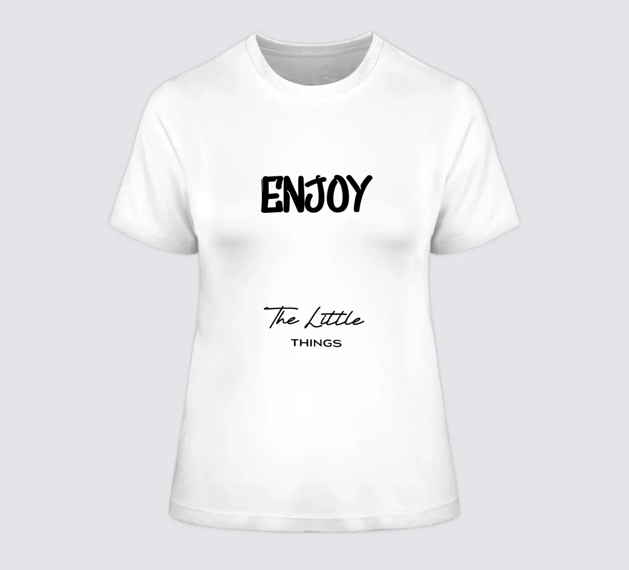 Enjoy The Little Things Modern Minimalist Typography women's fitted t-shirt by YV TYPOGRAPHY