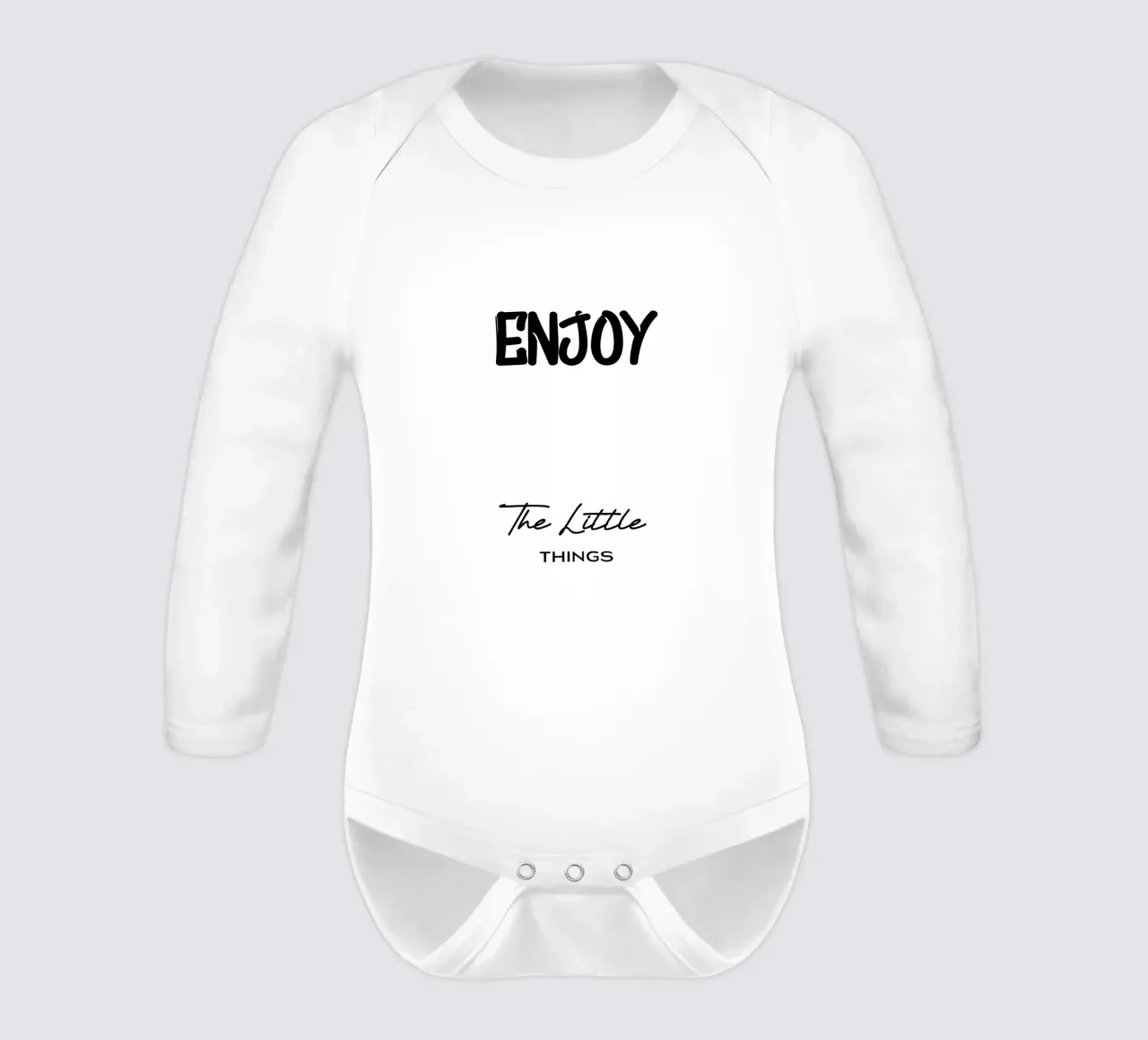 Enjoy The Little Things Modern Minimalist Typography long-sleeve baby romper by YV TYPOGRAPHY