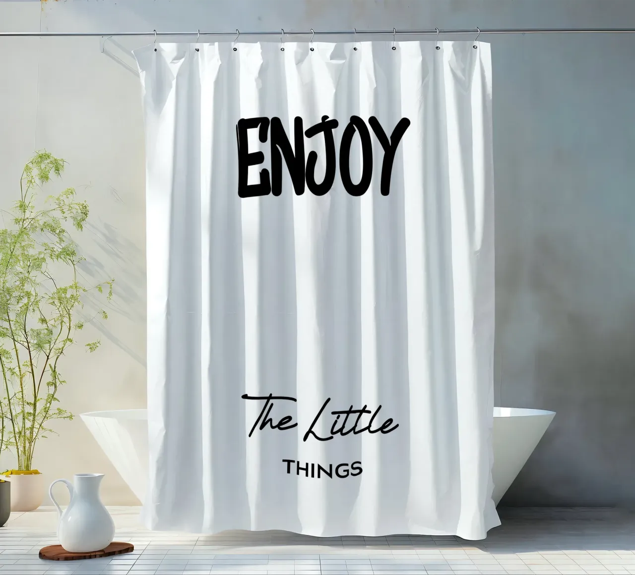 Godetevi le piccole cose Tipografia moderna minimalista tenda da doccia da YV TYPOGRAPHY