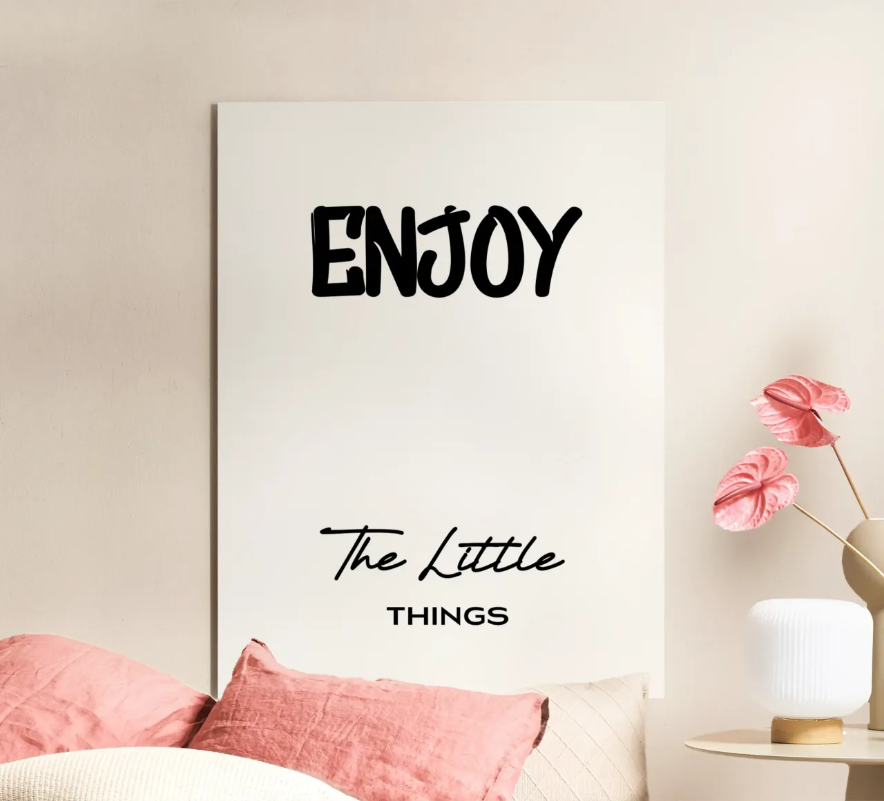 Godetevi le piccole cose Tipografia moderna minimalista alluminio dibond da YV TYPOGRAPHY