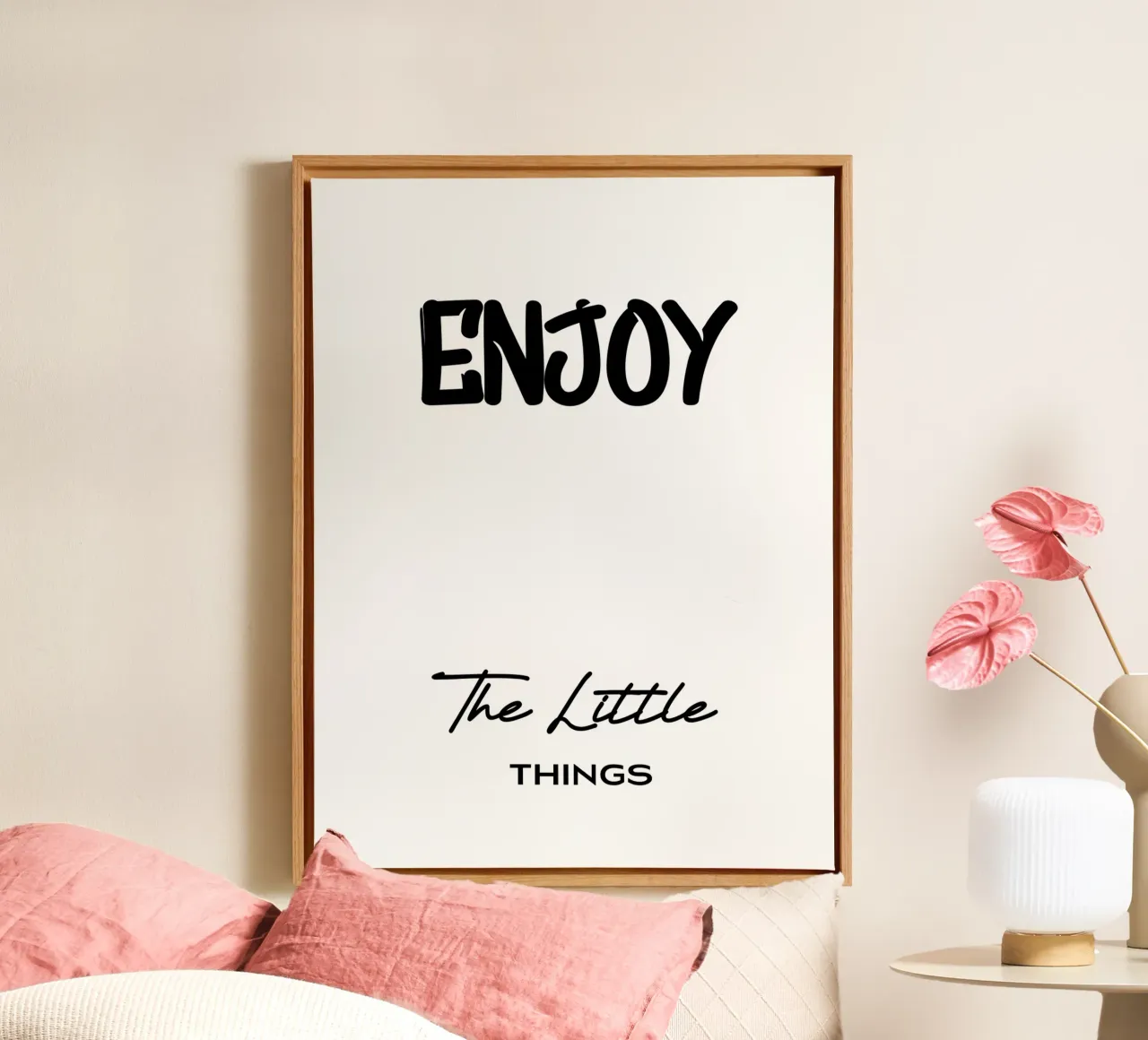 Enjoy The Little Things Modern Minimalist Typography canvas by YV TYPOGRAPHY