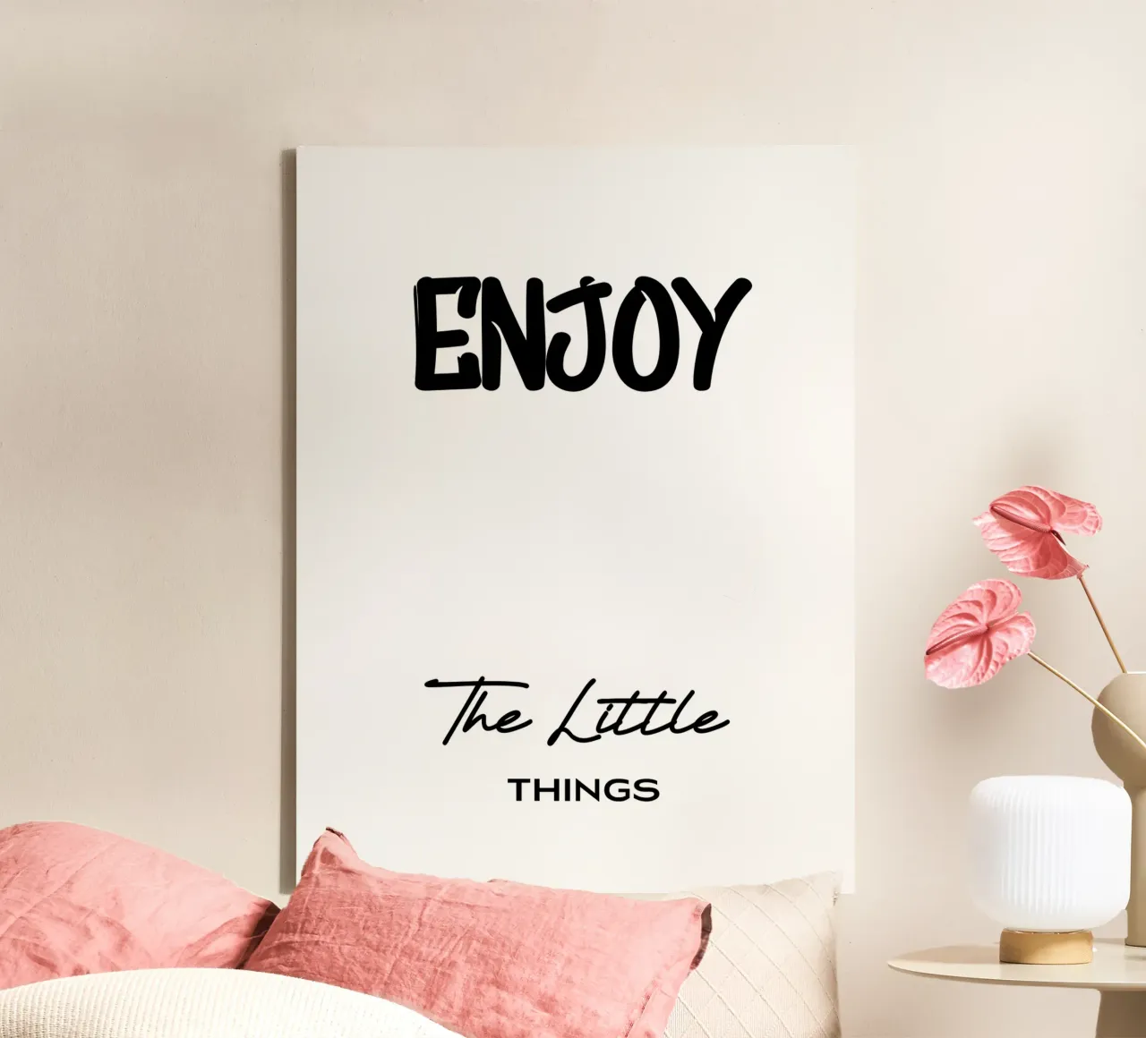 Enjoy The Little Things Modern Minimalist Typography canvas by YV TYPOGRAPHY