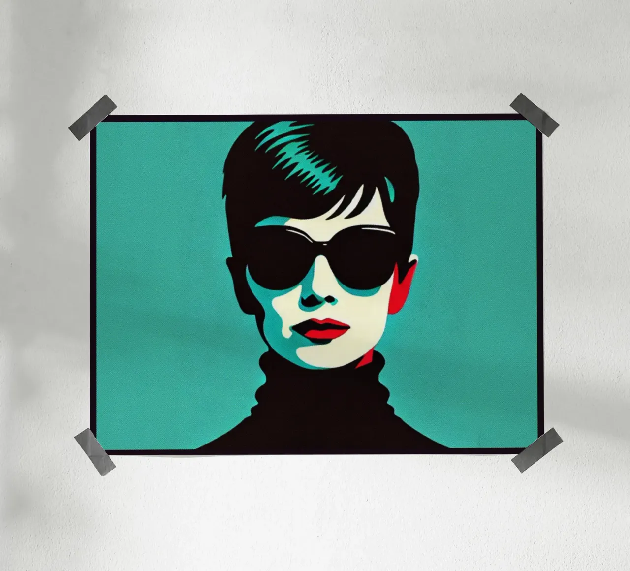 Audrey - Stampa poster d'epoca poster con telaio in alluminio da posterprints-by-nomad