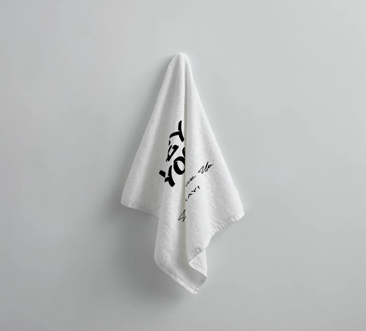Hey You Don't Give Up Okay Minimalist Typography towel by YV TYPOGRAPHY