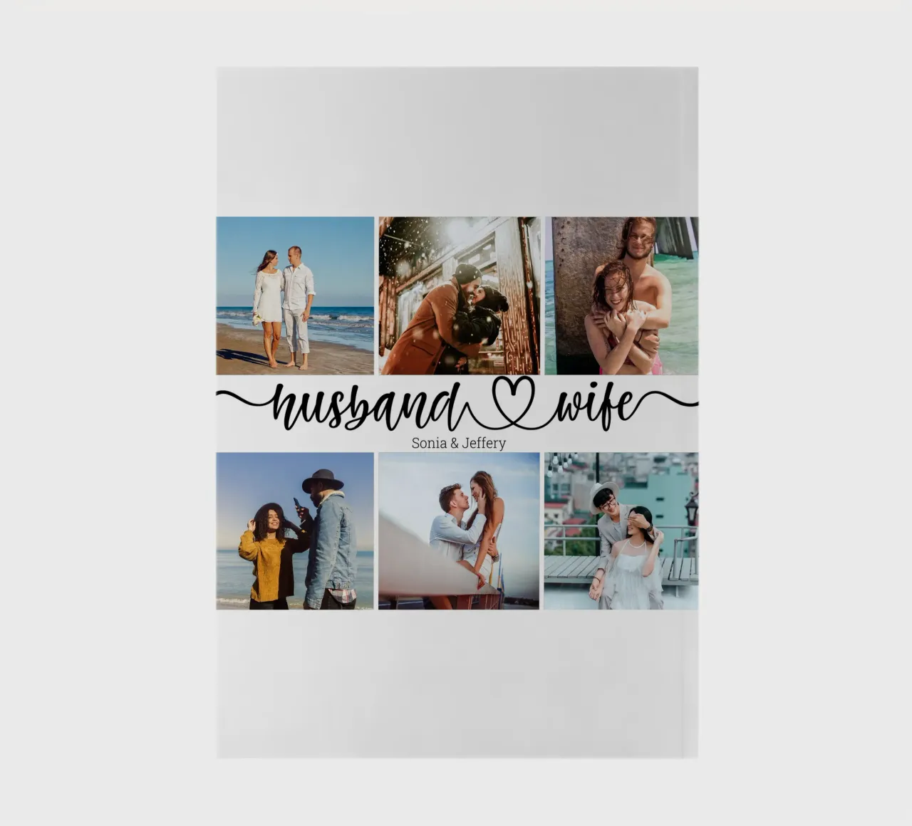 Personalized Husband & Wife Custom Name 6 Photo Collage notebook by Personalized Art