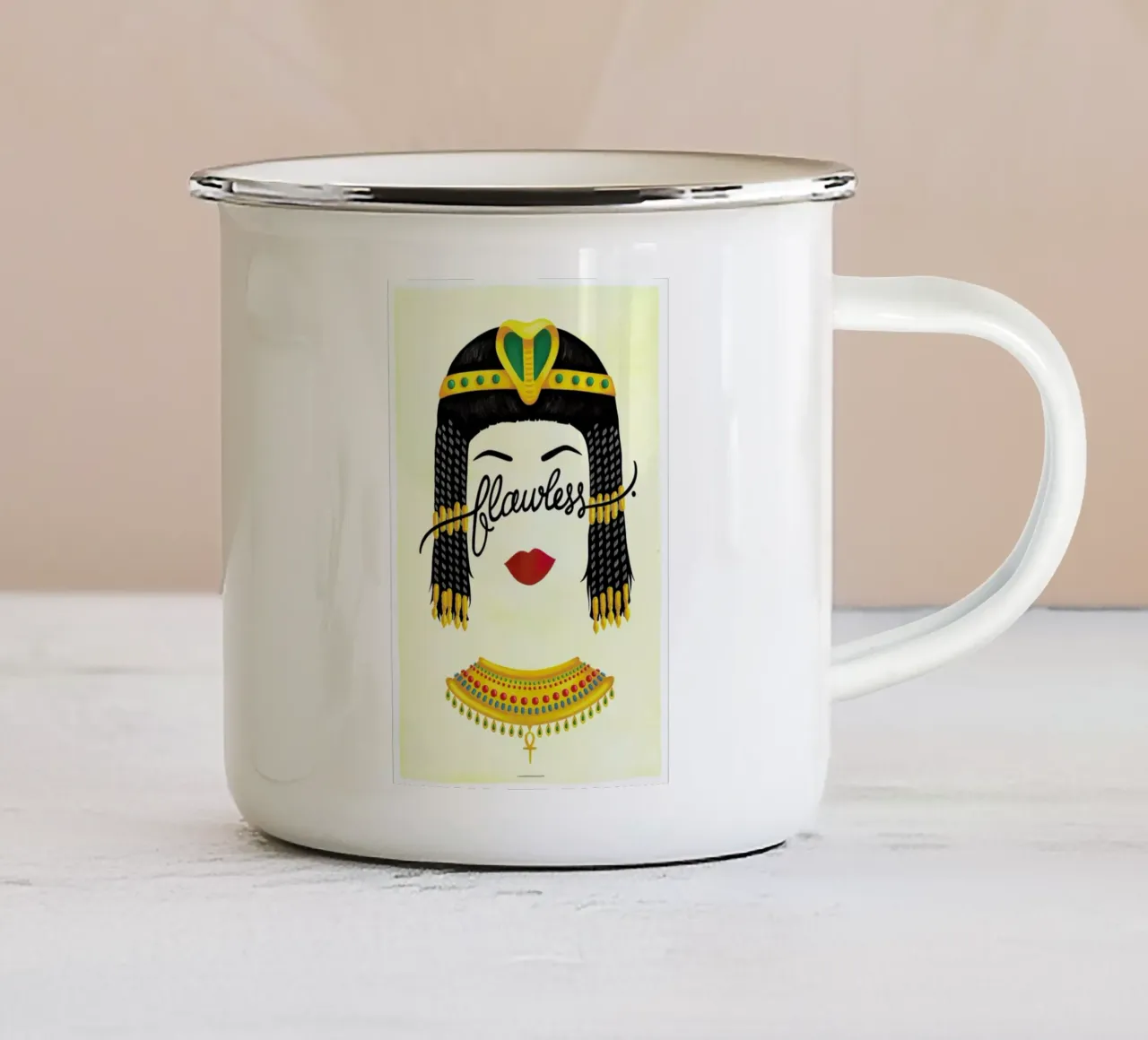 Flawless Cleopatra taza de esmalte de Nour Tohme