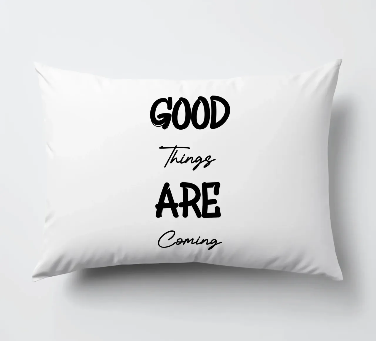 Good Things Are Coming Modern Style Typography coussin de YV TYPOGRAPHY
