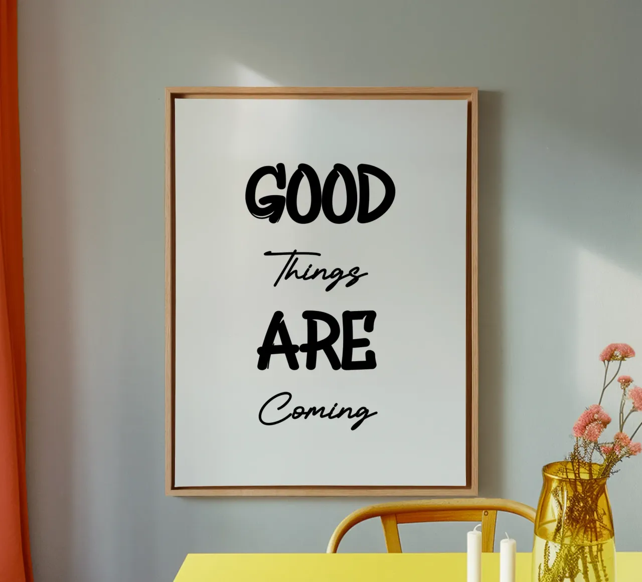 Goede dingen komen eraan Typografie in moderne stijl canvas van YV TYPOGRAPHY