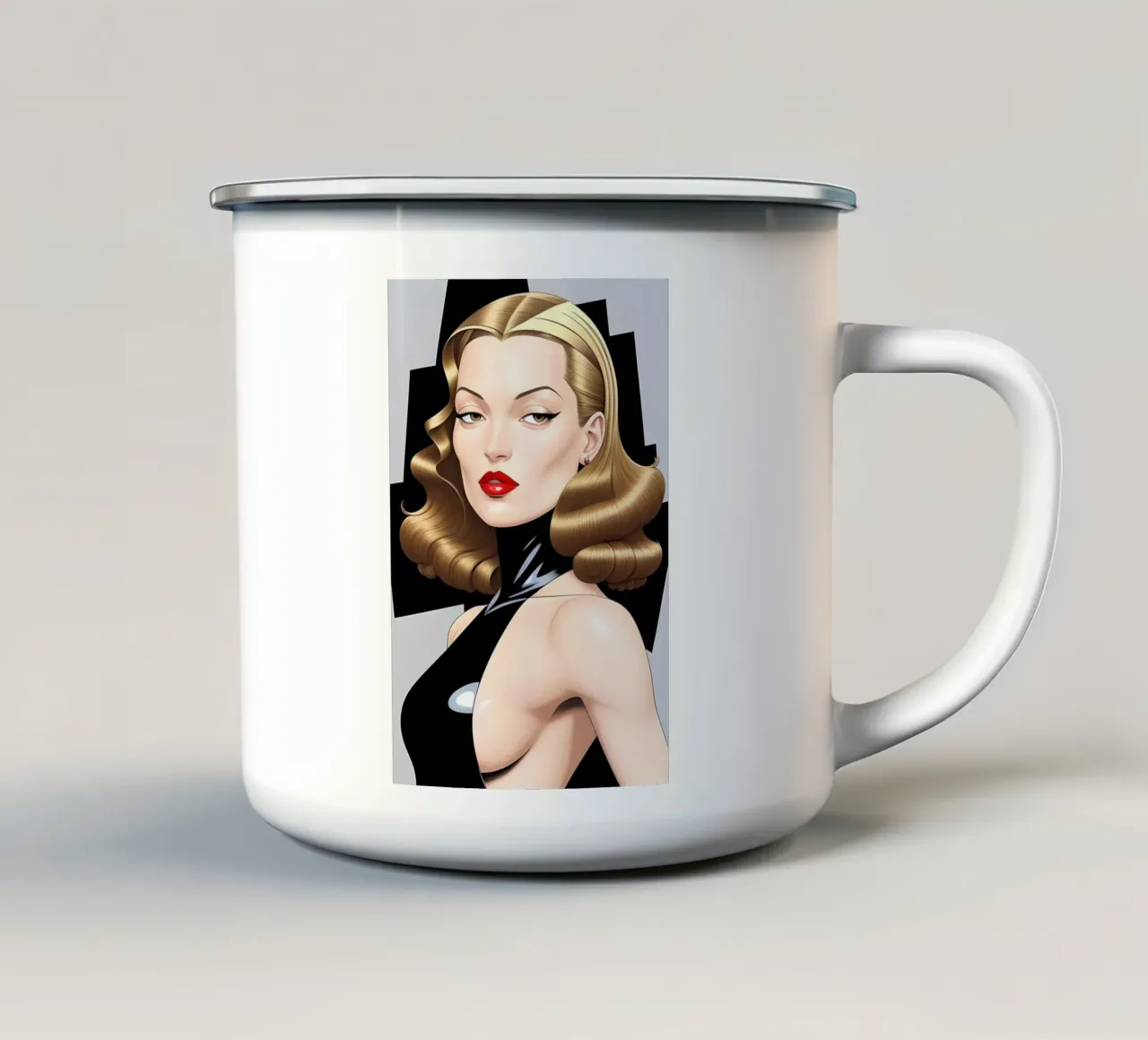 SEDUCTIE emaille mok van ART DECO