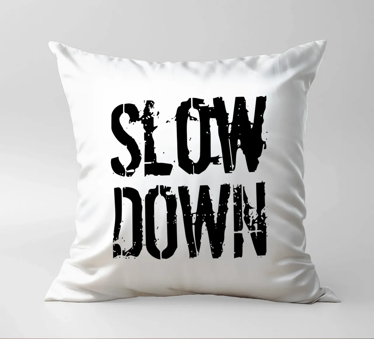 Tipografia estetica slow down cuscino da YV TYPOGRAPHY
