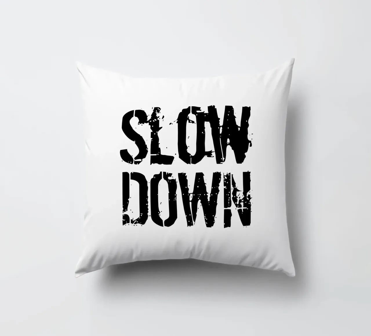 Tipografia estetica slow down cuscino da YV TYPOGRAPHY
