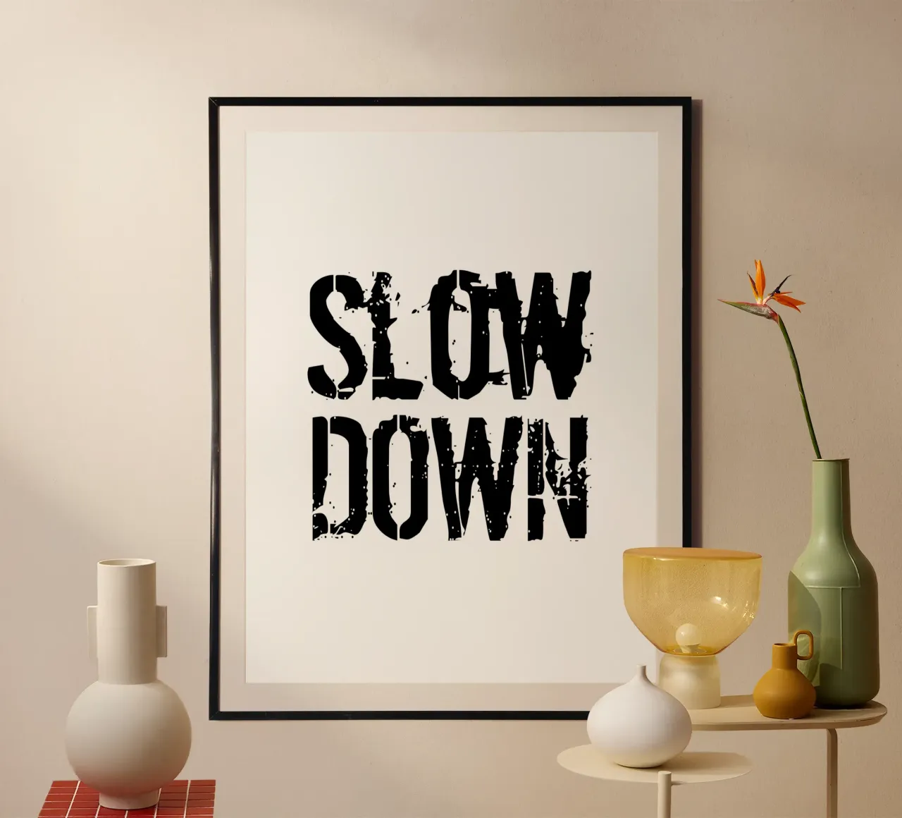 Tipografia estetica slow down carta hahnemühle da YV TYPOGRAPHY