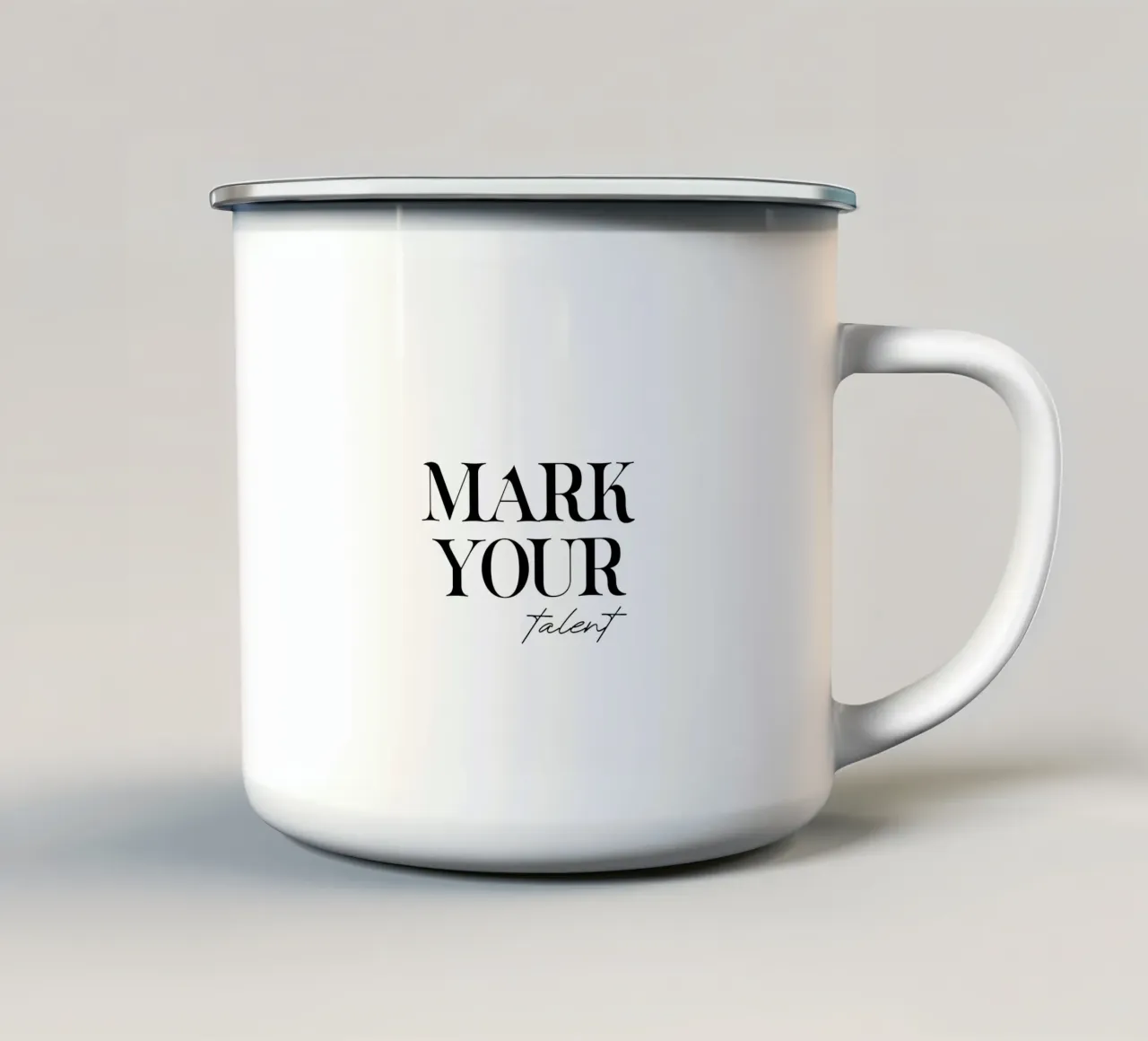 Segnate il vostro talento Modernamente minimalista tazza in smalto da YV TYPOGRAPHY