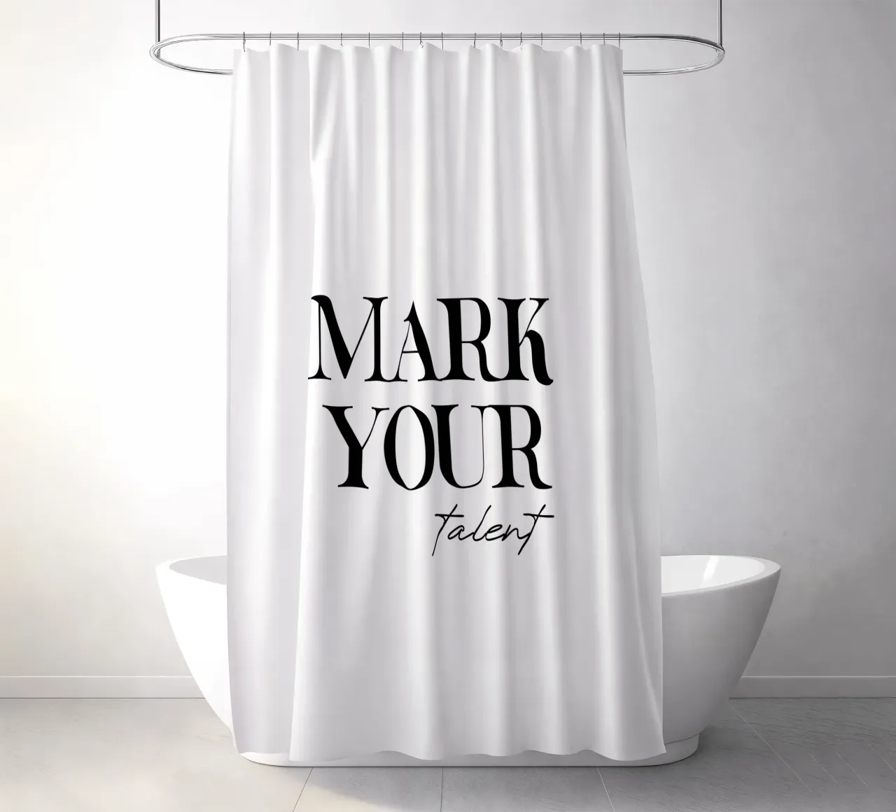 Markieren Sie Ihr Talent Modern Minimalist Duschvorhang von YV TYPOGRAPHY