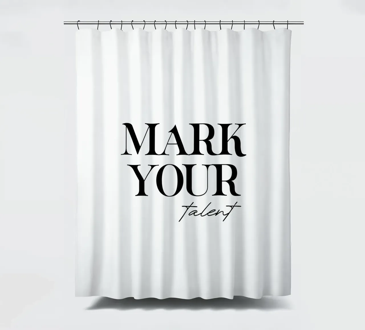 Markieren Sie Ihr Talent Modern Minimalist Duschvorhang von YV TYPOGRAPHY
