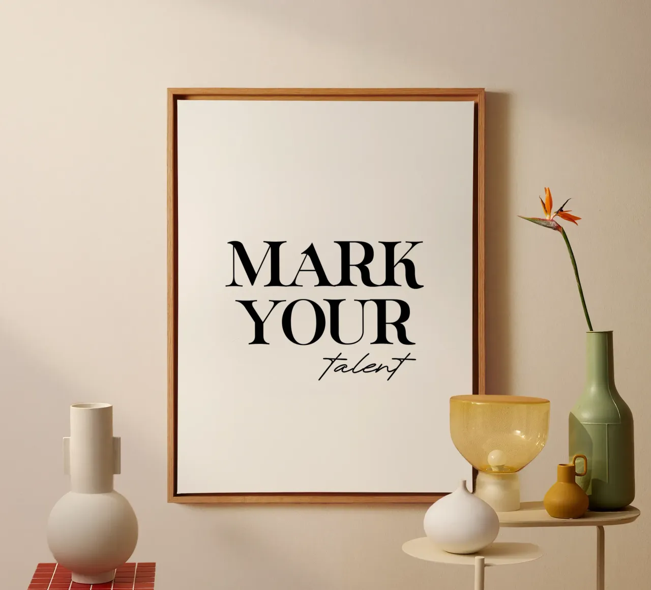 Segnate il vostro talento Modernamente minimalista tela con Cornice a cassetta da YV TYPOGRAPHY