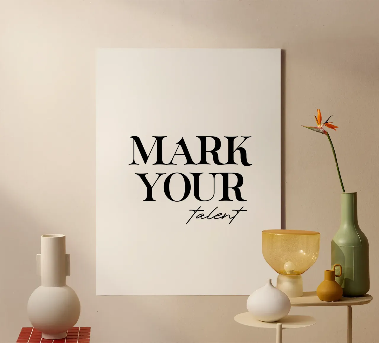 Segnate il vostro talento Modernamente minimalista tela con Cornice a cassetta da YV TYPOGRAPHY