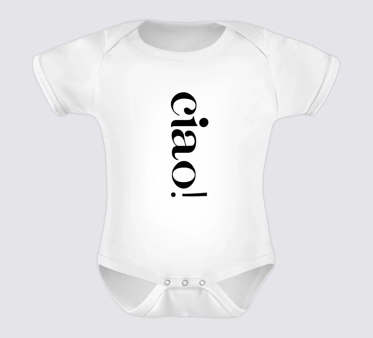 Ciao Semplice tipografia minimalista ed elegante body neonato maniche corte da YV TYPOGRAPHY