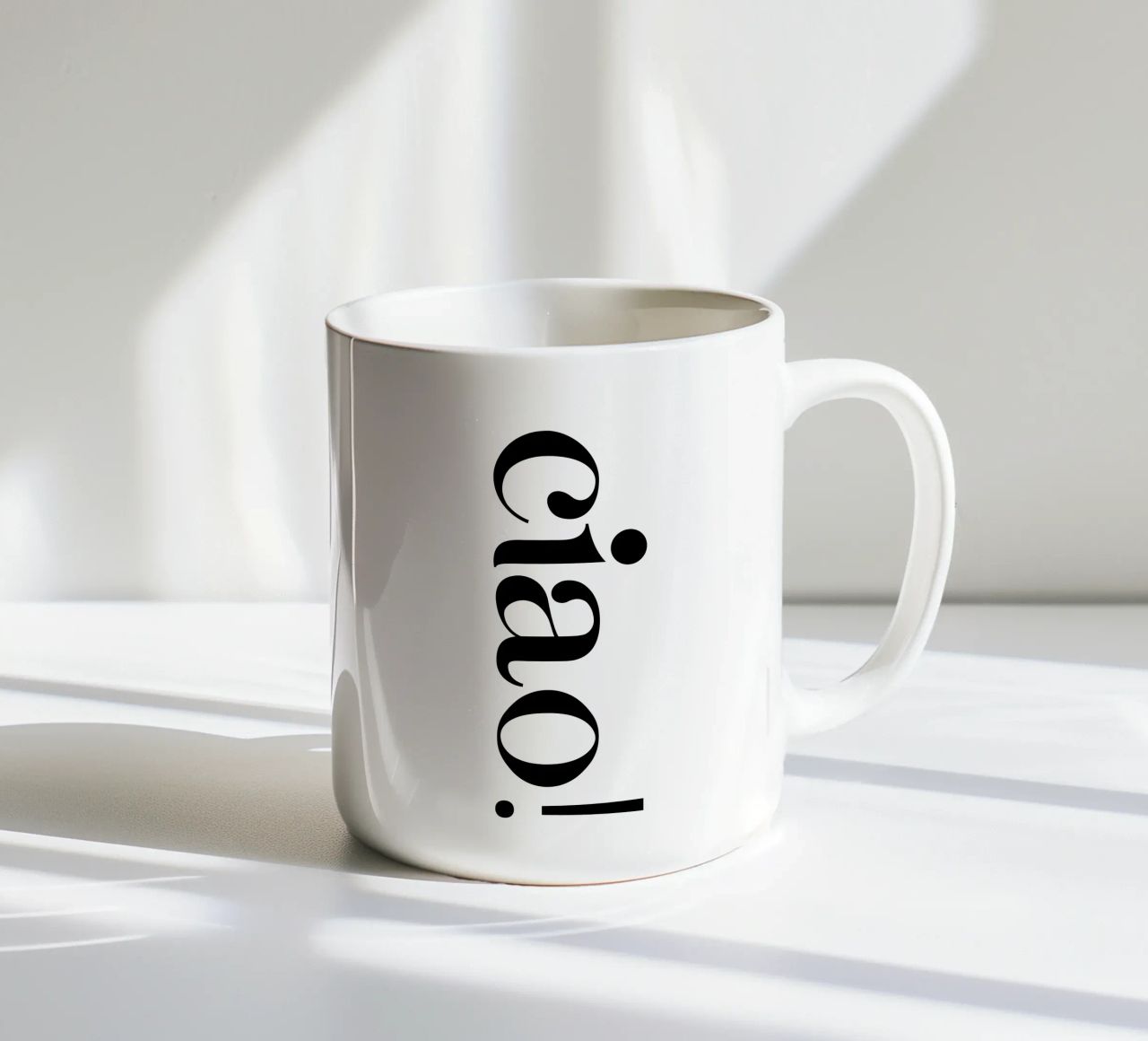 Ciao Semplice tipografia minimalista ed elegante tazza in ceramica da YV TYPOGRAPHY