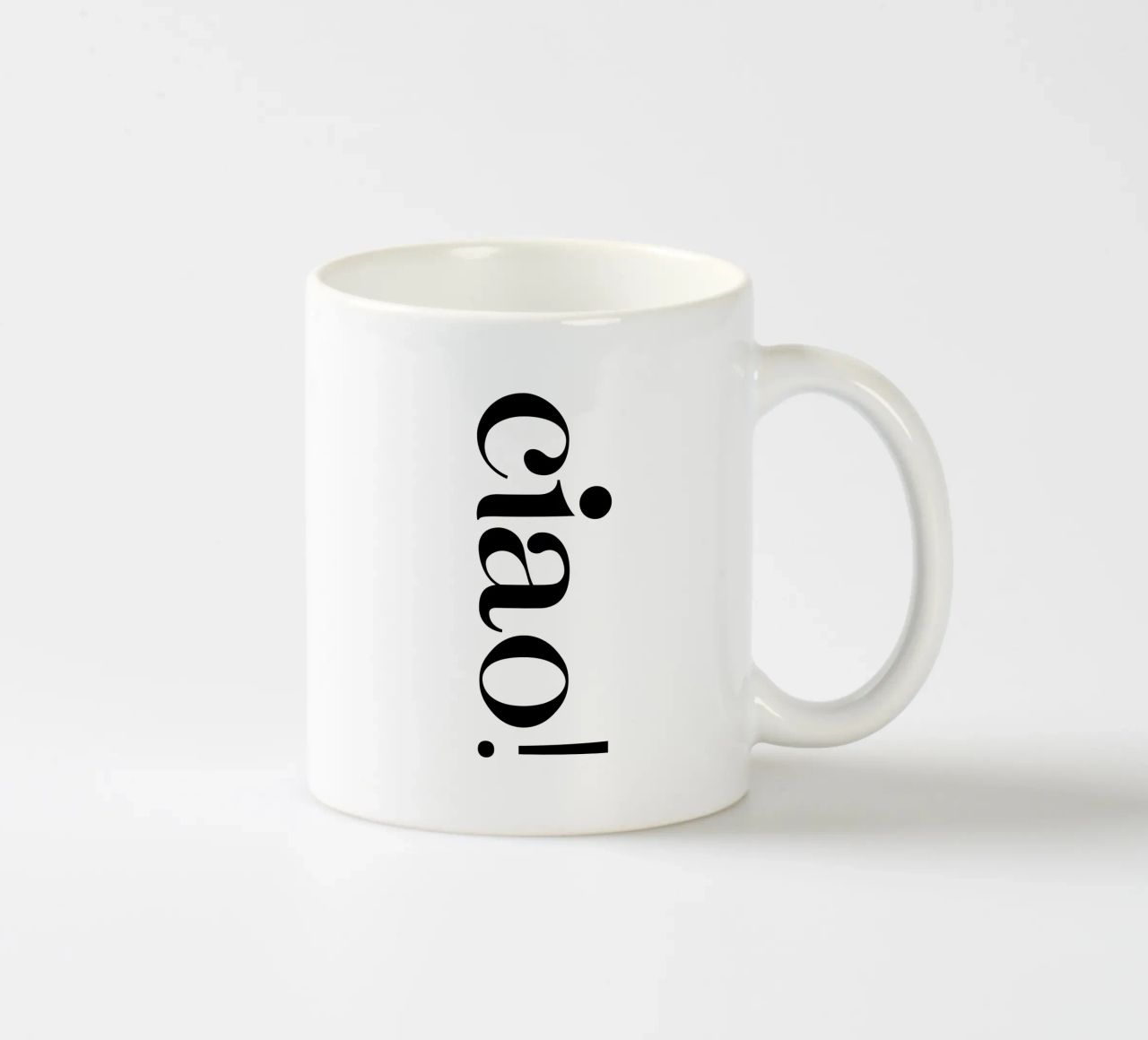 Ciao Semplice tipografia minimalista ed elegante tazza in ceramica da YV TYPOGRAPHY